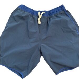 Fair Harbor Shorts Mens Large Navy‎ Blue Stretch Drawstring Swim Trunks Pocket